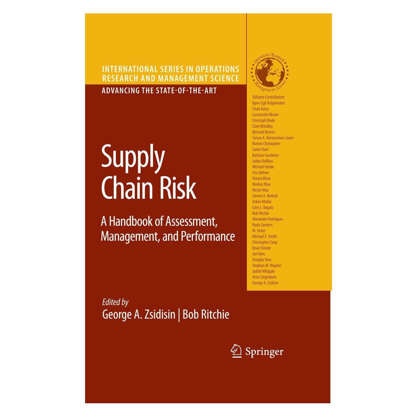 Springer Supply Chain Risk (Englisch, Hardcover, Bob Ritchie, George A. Zsidisin) (9780387799339)
