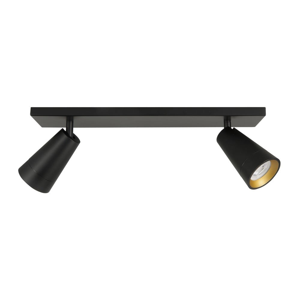 Highlight Spot Petunia plafondlamp zwart met goud, 2-lichts recht