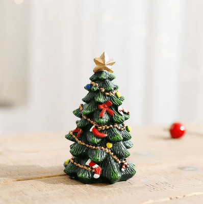 Inspire Picks Festive Mini Christmas Tree Resin Ornament ChrHoliday Desktop Decoration 1