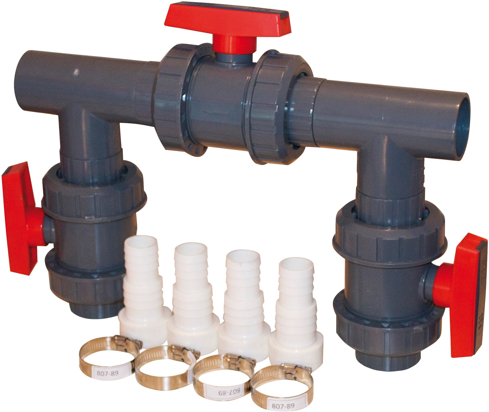 Bypass-Set KWAD "Bypass Kit D50", schwarz, B:5cm, Kunststoff, Absperrventile, für Wärmepumpen oder Salzanlagen