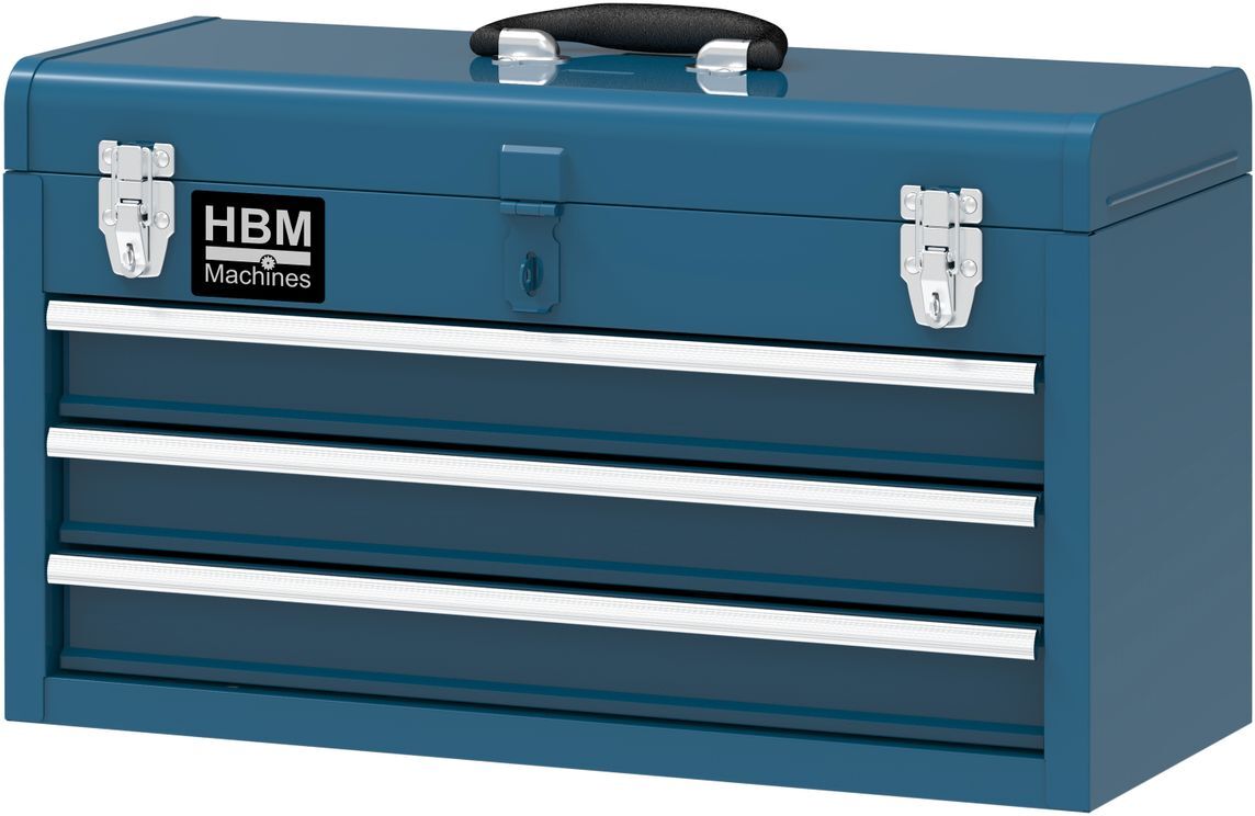 Cassetta degli attrezzi HBM con 3 cassetti, blu