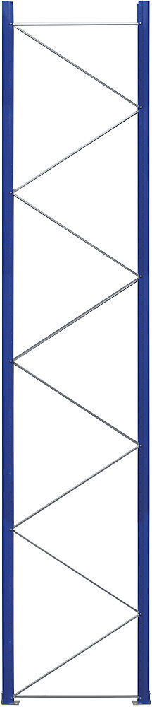 Palettenregal-Stützrahmen, zerlegt, enzianblau RAL 5010 / verzinkt, HxT 5250 x 1100 mm eurokraft pro