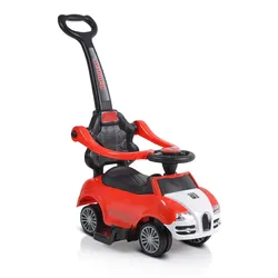 Moni Rutschauto 2 in 1 Rider 308, Rutscher mit Griff, Lehne, Bügel, Fußstütze rot