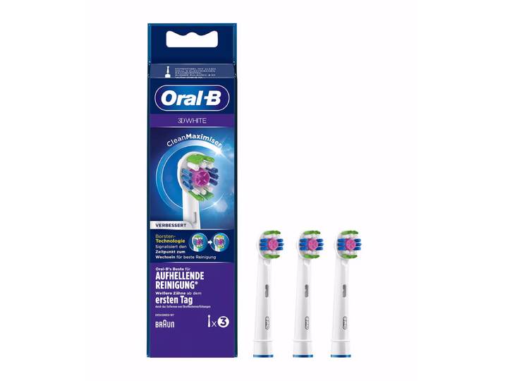 Oral-B 3D White 3er Ersatzzahnbürsten – Ersatzbürste/Zahnpflege Zubehör – weiss