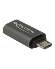 Delock Adapter USB 2.0 Micro-B Stecker zu Type-C Buchse anthrazit Digital/Daten Grau (65927)