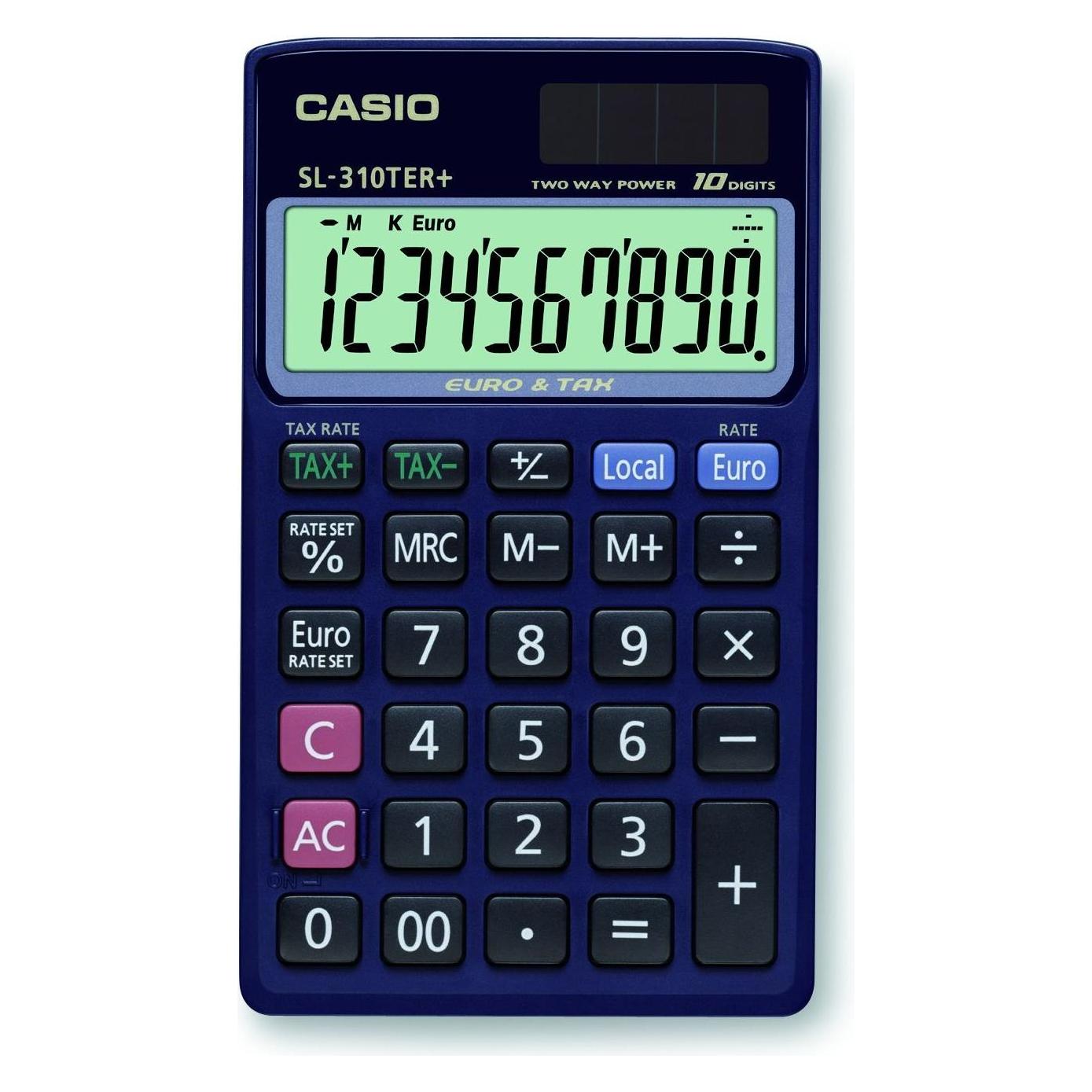 Casio SL-310TER+ Taschenrechner Tasche Einfacher Taschenrechner (Batteriebetrieb, Solarenergie) (SL-310TER+)