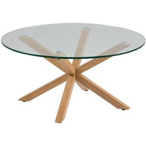 AC-Design Couchtisch Heaven, aus Glas / Metall, transparent, rund, (Ø) 82 cm