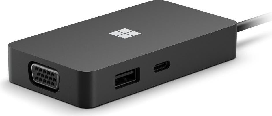 Microsoft USB-C Travel Hub, Zwart, met HDMI, RJ-45, USB 3.2 Gen 2 en VGA