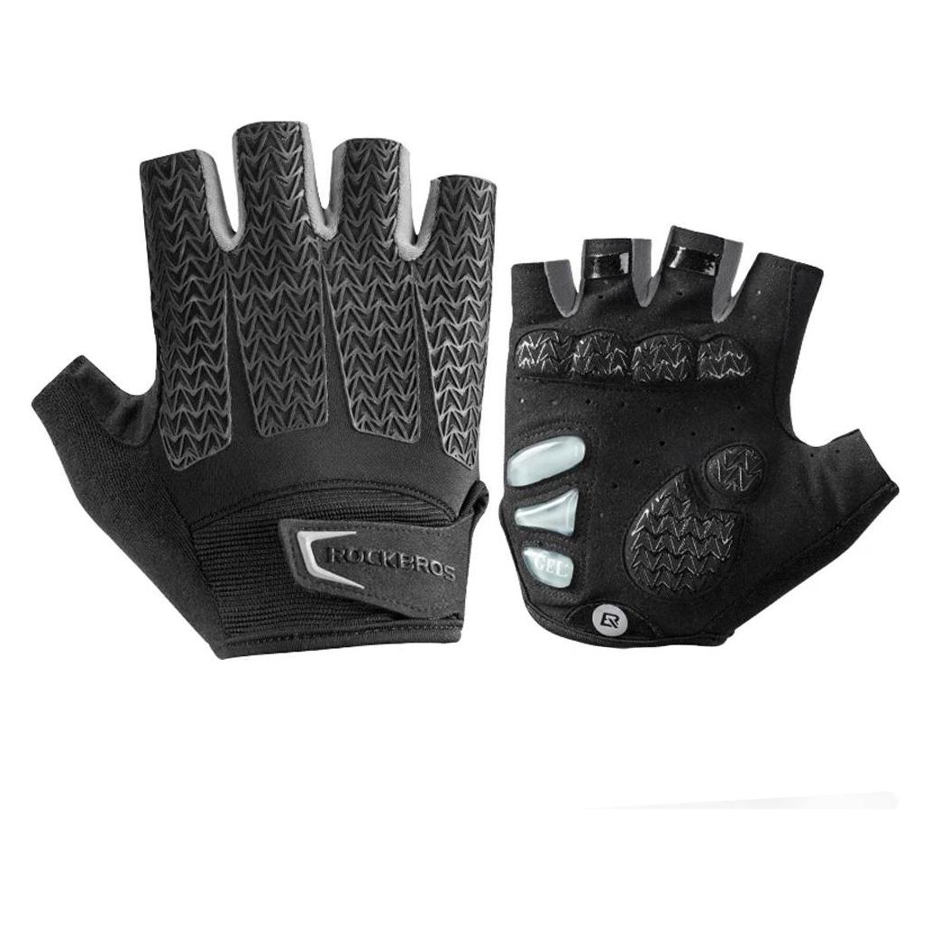Rockbros S169BGR XXL cycling gloves with gel inserts - gray (XXL) (1701423730)