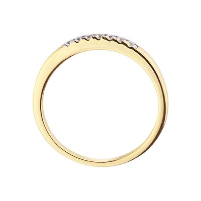 Fingerring JOBO "Silber-Ring schmal" Gr. 58, gold (vergoldet), Fingerringe, Damen, 58, Silber 925 (Sterlingsilber), Fingerring, 925 Silber vergoldet mit 7 Zirkonia