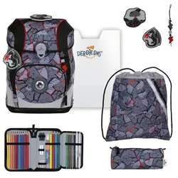 DerDieDas ErgoFlex Tiny Schulranzen Set Dragon Flame 6-teilig