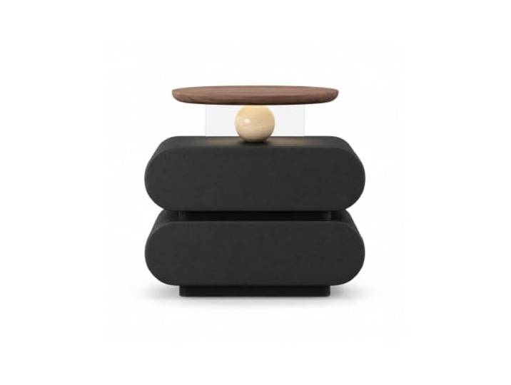 Mmt00go Massivholz-Nachttisch, Beistelltisch, Moderne Möbel Kunstleder-Nachttisch, Aufbewahrungsschrank Für Schlaf- Und Wohnzimmer(Black)