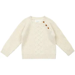 Sense Organics Pullover Zopfmuster Wolle, natur, 86