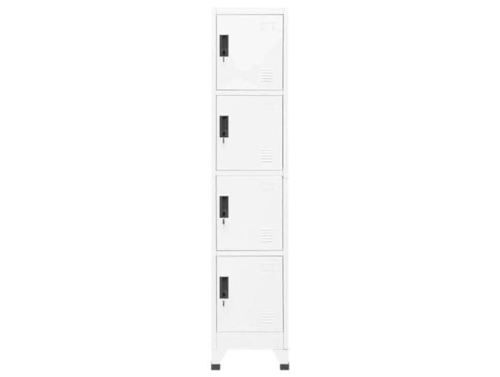 RJPLMFV Schrank aus Stahl, weiß, 38 x 45 x 180 cm, mit abschließbaren Türen Robuster Stahl, sichere Türen, Lüftungsschlitze, Etikettenhalter, geräumige Aufbewahrung, Schulen, Büros
