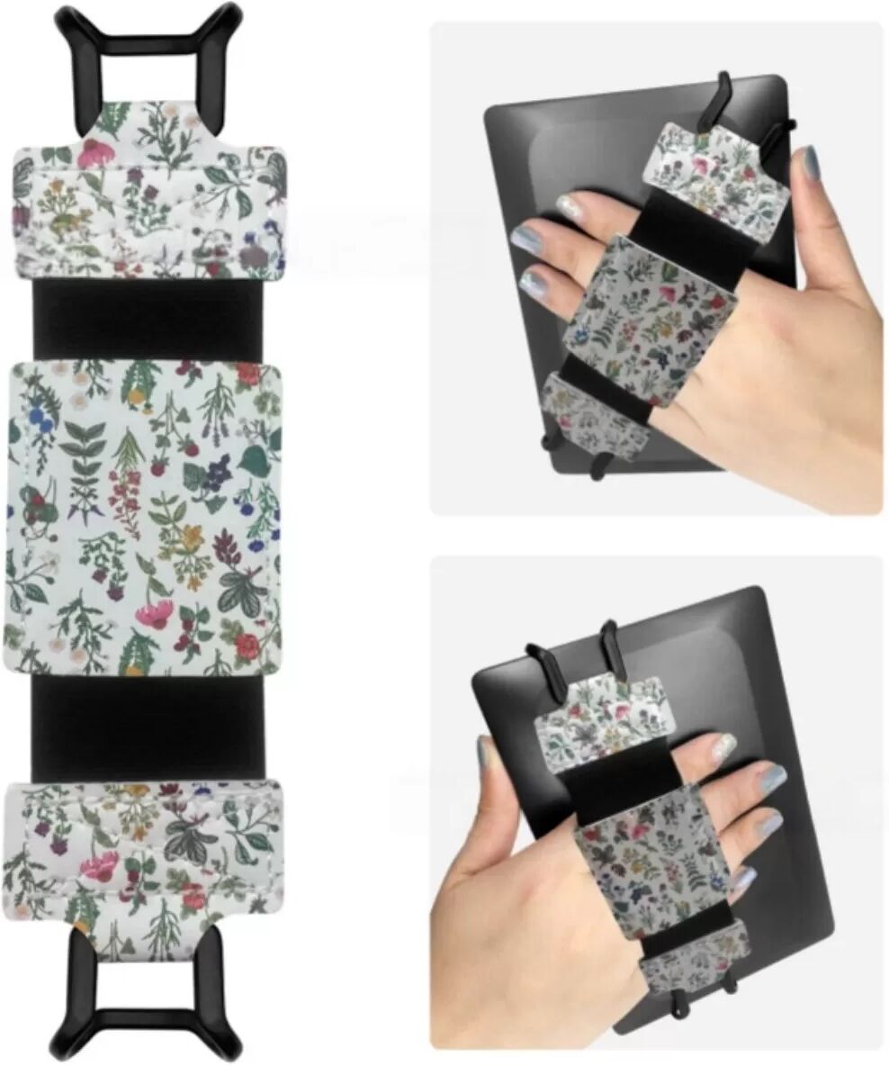 INF Sangle main triangulaire multifonction en nylon imprimé compatible avec iPad, Kindle et tablettes - Poignée élastique