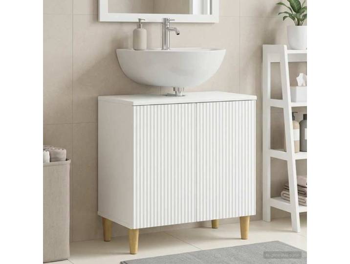 Magnifique Meuble sous Lavabo de Salle de Bain ARNHEM Blanc - Résistance à l'humidité &1321