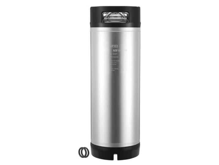VEVOR Fût Bière Pression 19 L\, Soda Keg à Verrouillage à Bille\, Fût sous Pression en INOX SUS304 pour Brassage à Froid\, avec Doubles Poignées et Fond en Caoutchouc\, Équipement de Brassage Maison