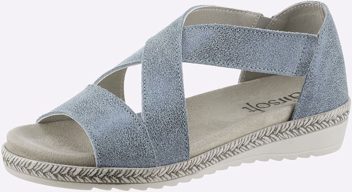 Sandalette CASUAL LOOKS, Damen, Gr. 41, blau (taubenblau), Veloursleder, Schuhe Sandalette taubenblau 41