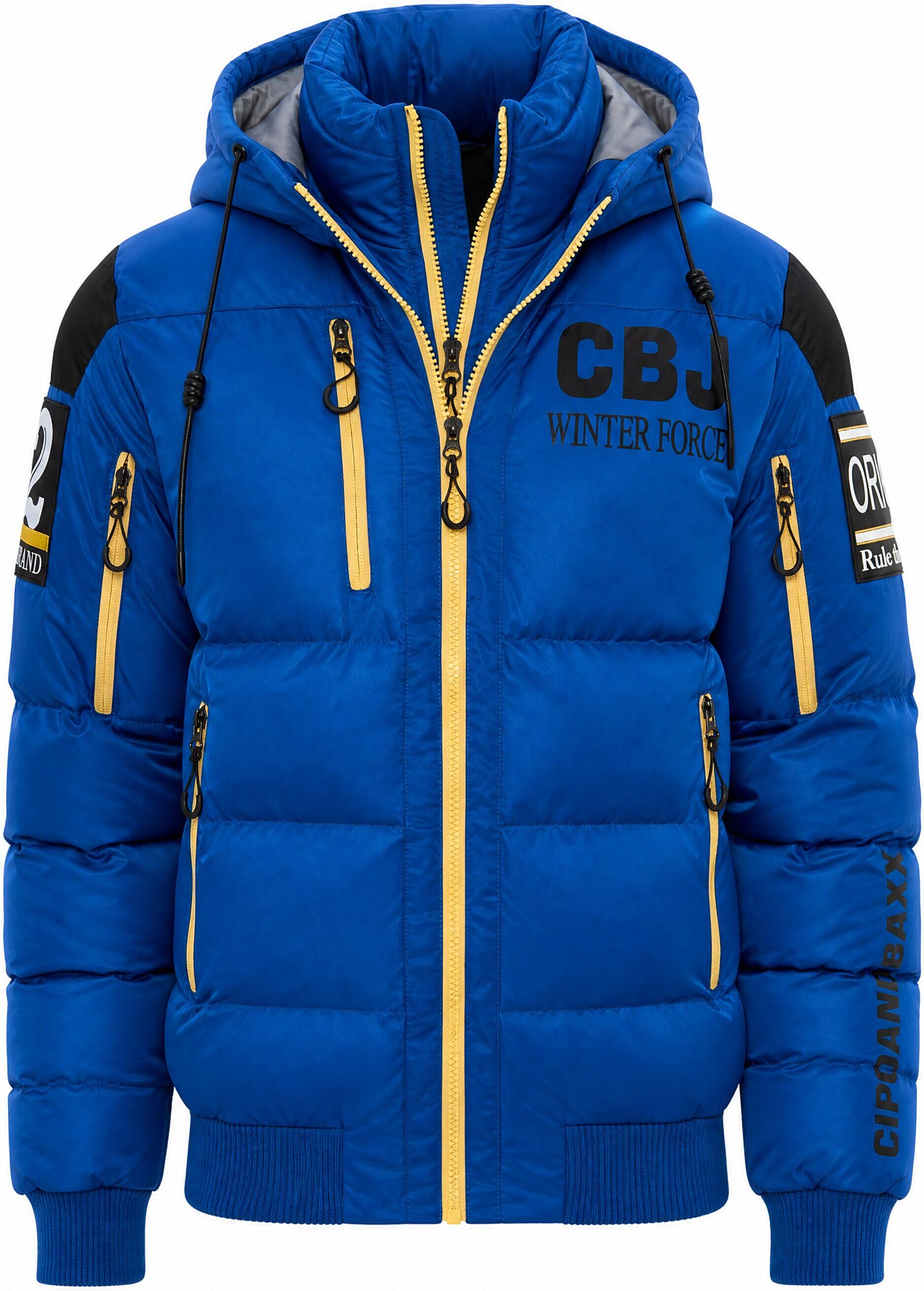 Winterjacke CIPO & BAXX "Winterjacke CM233", Herren, Gr. M, blau, regular fit, Jacken Winterjacke, hochwertige Steppjacke für kalte Tage, Topseller