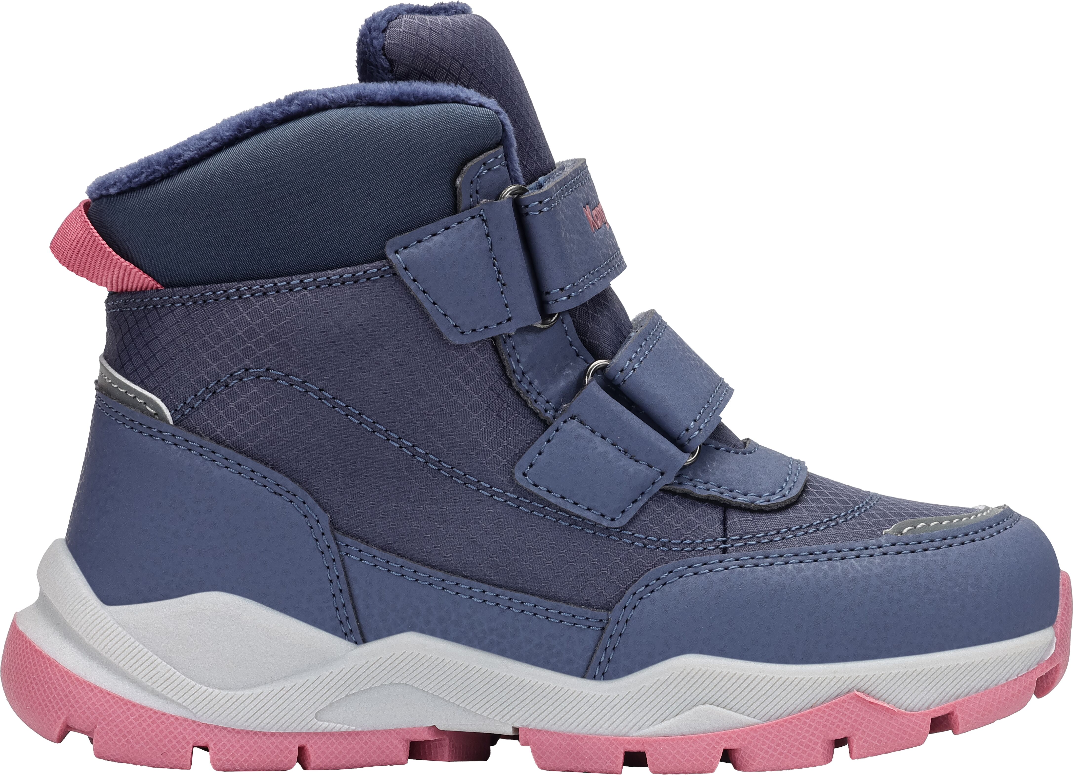 Winterboots KANGAROOS "K-FR BOREALIS V RTX", Jungen, Gr. 38, reflektierend wasserdicht wärmend, blau (grisaille, dusty rose), Synthetik, Textil, Schuhe Winterboots, Snowboots, Winterboots, Winterschuhe, wasserdicht, wärmend grisaille, dusty rose 38, refle