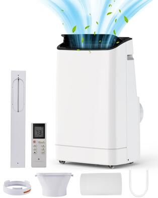 Garvee 3-in-1 Quiet Portable AC, 14,000 BTU & Covers 750 Sq Ft, White Unit with Dehumidifier Fan Remote Sleep Mode & 24H Timer