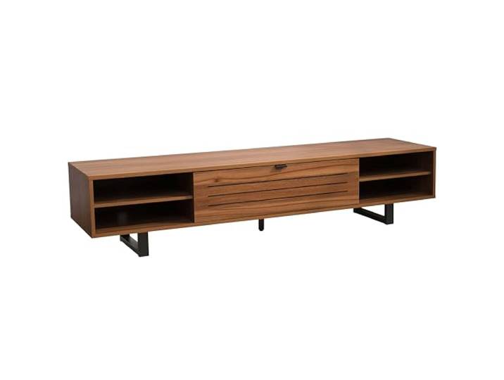Oviala TV-Bank, 2 Türen, rechteckig, Länge 160 cm, dunkles Holz
