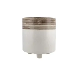 Übertopf   , creme , Steingut , Maße (cm): H: 25  Ø: 23