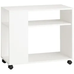 SoBuy Couchtisch mit 2 Fächern Weiß 70x35x61,5cm Modern