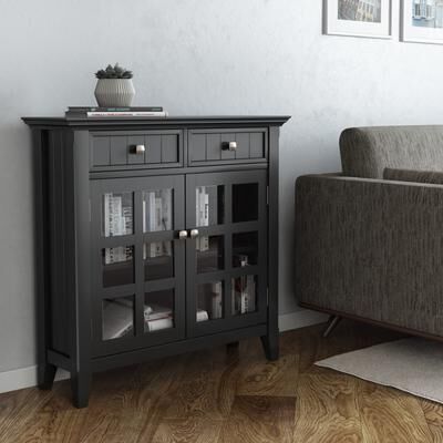 WYNDENHALL Normandy SOLID WOOD Entryway Storage Cabinet