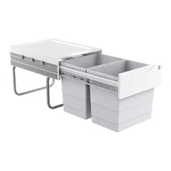 Hailo Abfallsammler 3641121 Raumspar-Tandem 2x 18 Liter hellgrau