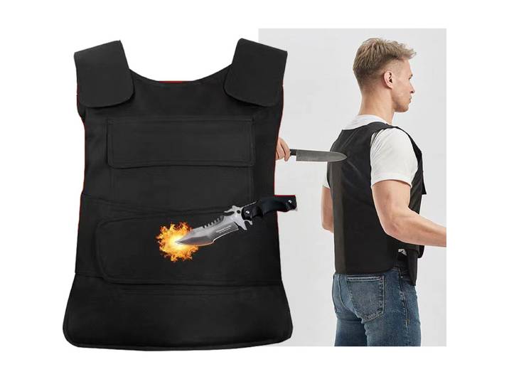 Gilet de sécurité anti-coupure et anti-perforation en acier à haute teneur en manganèse, résistant aux coups de couteau, pour l'extérieur, vêtement de défense tactique