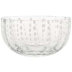 Zafferano Set aus 6 Perlenschalen aus transparentem Farbglas, handgefertigt, lebendiges und elegantes Design für den modernen Tisch