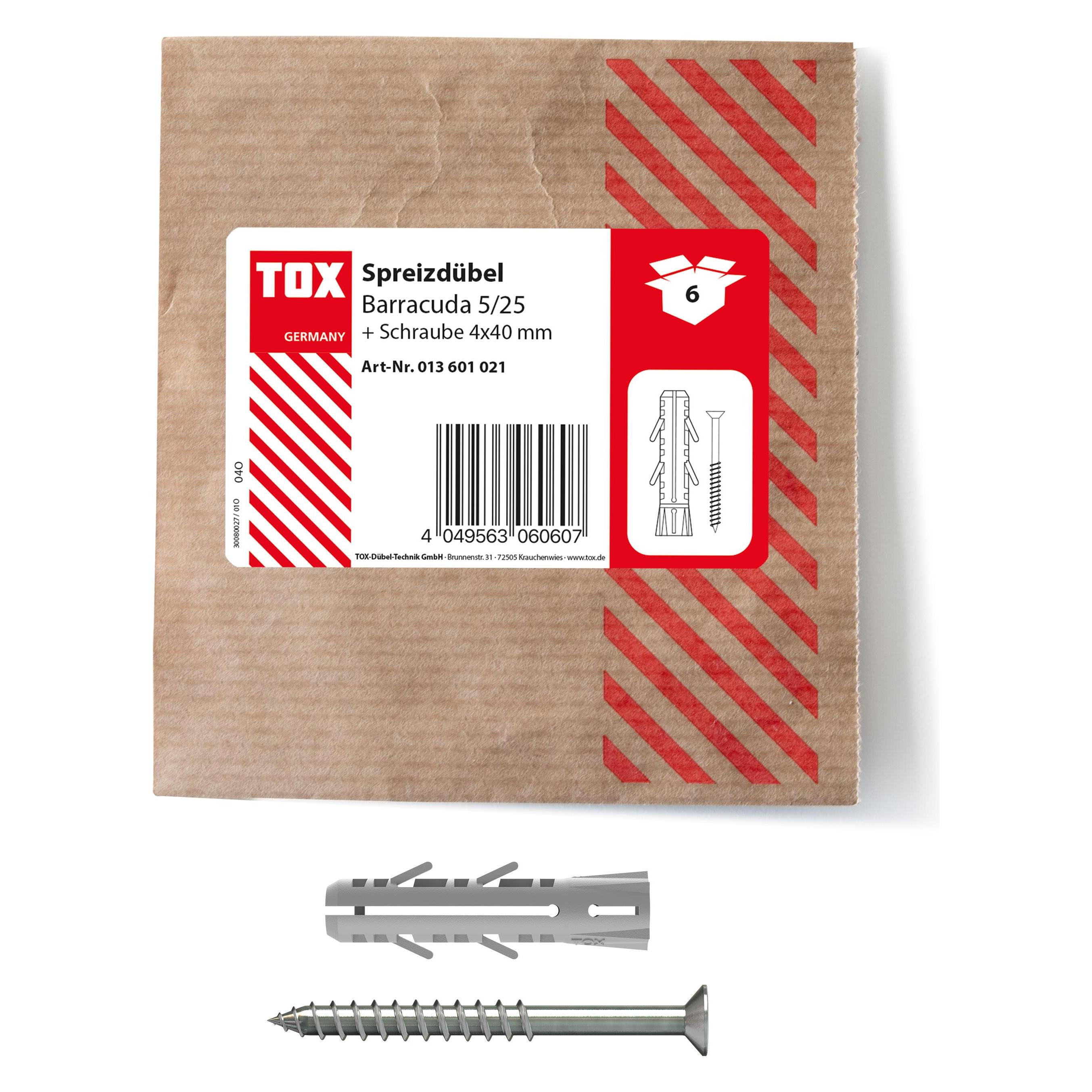 Tox Spreizdübel Barracuda 5x25 mm + Schraube (6 Stk.) (013601021)