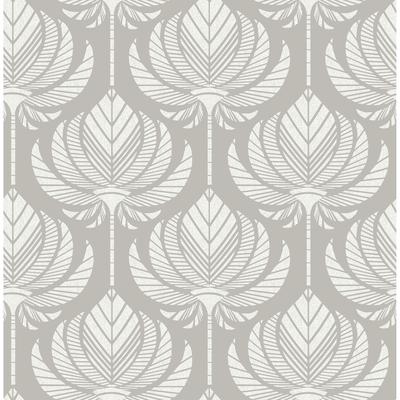 A-Street Prints Palmier Grey Lotus Fan Wallpaper