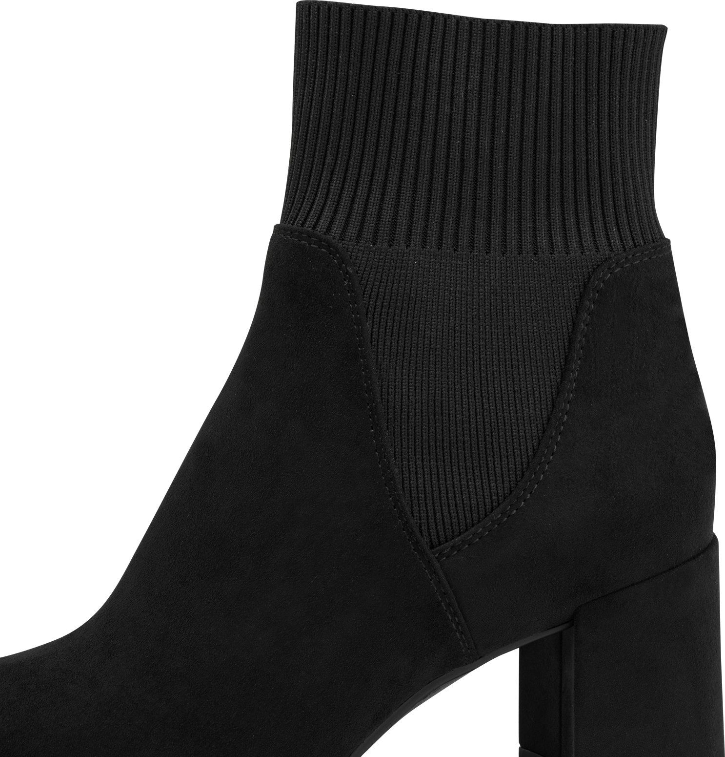 Stiefelette MARCO TOZZI, Damen, Gr. 41, Textil, schwarz, Veloursleder, unifarben, Schuhe Stiefelette, Ankle Boots, Herbststiefelette mit stylischem Textil-Einsatz