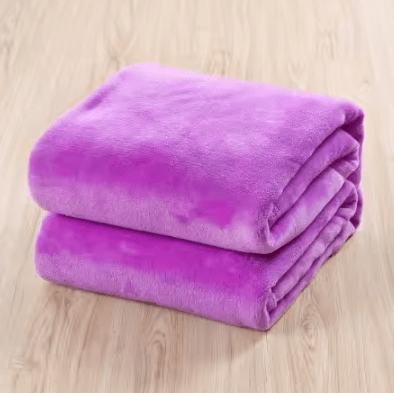 Inspire Curations Solid Color Flannel Bed And Sofa Blanket purple 200x230cm