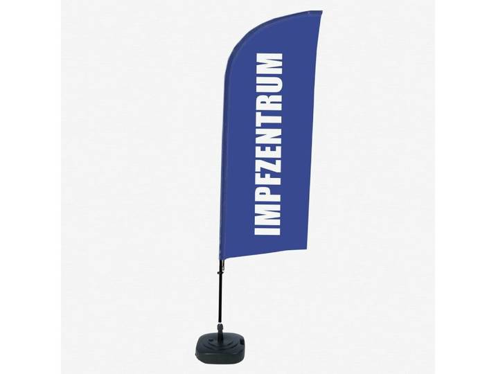 Showdown Displays Standregal Beachflag - Komplett-Set - Testzentrum Deutsch - Blau/Schwarz, 1-tlg.