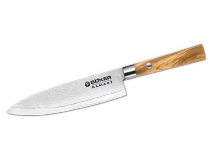 Böker 130439DAM DAMAST OLIVE Kochmesser Messer 15.7cm