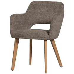 Esszimmerstuhl Murat aus Chenille-Stoff, modernes Design, taupe natur, weich gepolstert für Dein Esszimmer