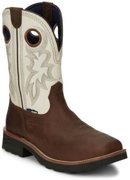 "Tony Lama Fireball 11"" WP Square Comp Toe - Mens 7 Brown Boot D"