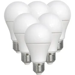 Reality Leuchten LED Birne 6er-Set E27/8 Watt/Energie F Kunststoff Weiß