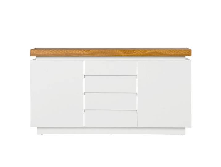 Livetastic Sideboard, Weiß, Eiche, 2 Fächer, 4 Schublade(n) Schubladen, 150x80x40 cm, Beleuchtung, Wohnzimmer, Kommoden & Sideboards, Sideboards