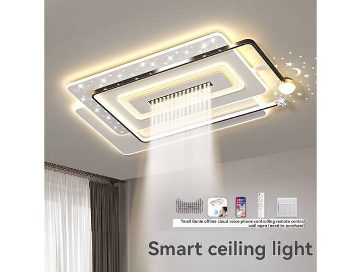Plafonnier LED avec projecteurs, variateur de lumière, télécommande, lampe moderne pour salon, lustre, éclairage intelligent