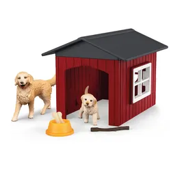 Schleich Hundehütte mit Goldenretrievern
