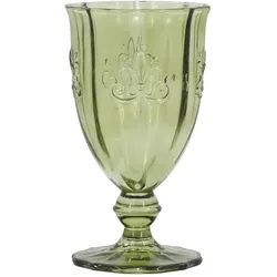 Chic Antique Weinglas Saint-Émilion mit Muster, H16, Ø9 cm olive