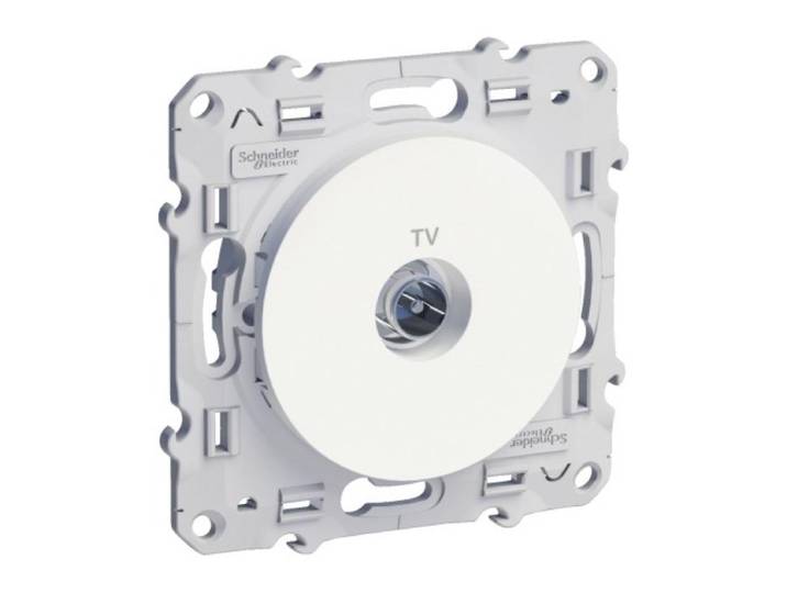 Prise Tv/fm/sat Odace 1 Entree 'a Vis Blanc