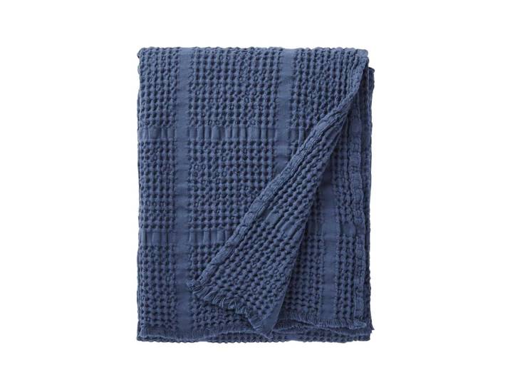 Couvre lit en jacquard de coton bleu 260x240