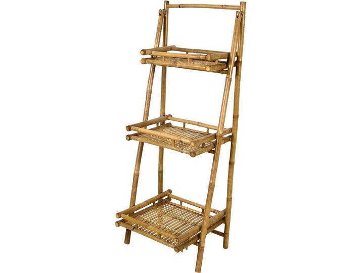habeig Etagere Gartenschrank Etagere Bambusholz Gartenregal Regal 145x56x50 cm, 100% Bambusholz natur