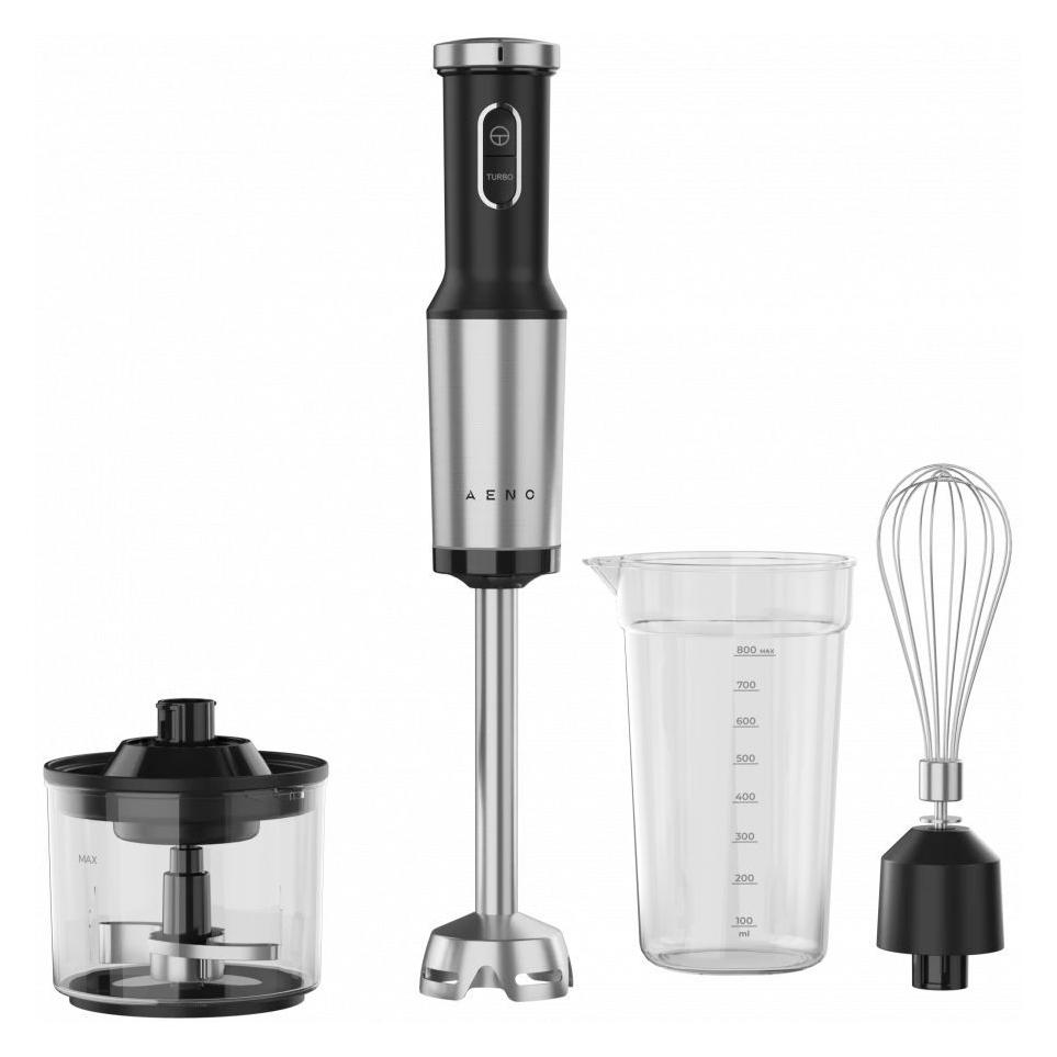 Aeno Smart device Hand Blender, 1200W in CB, Black, Tiger Teeth Cutter, Whisk, Food Processor, Cup (AHB0004B)