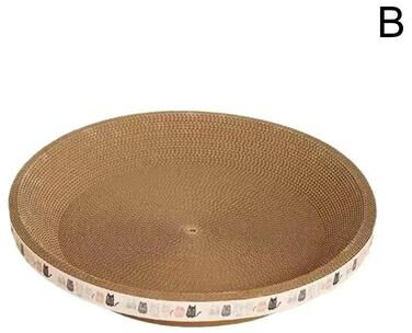 Uplifted Goods Round Corrugated Cat Scratcher Bed For Claw Care And Playtime b